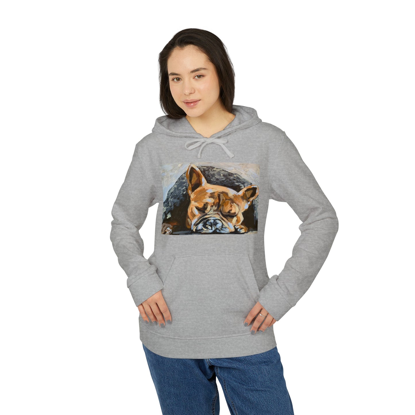 Snuggly Frenchie adidas® Unisex Fleece Hoodie