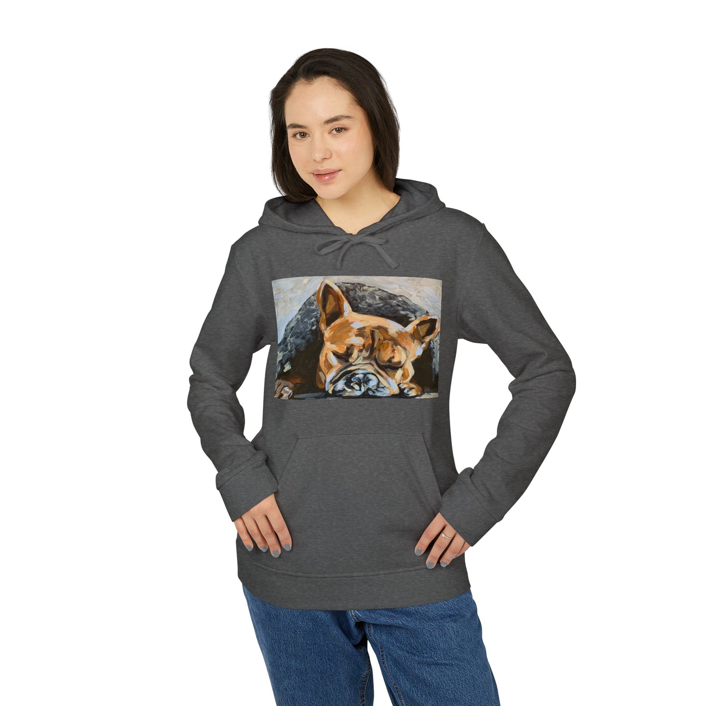 Snuggly Frenchie adidas® Unisex Fleece Hoodie