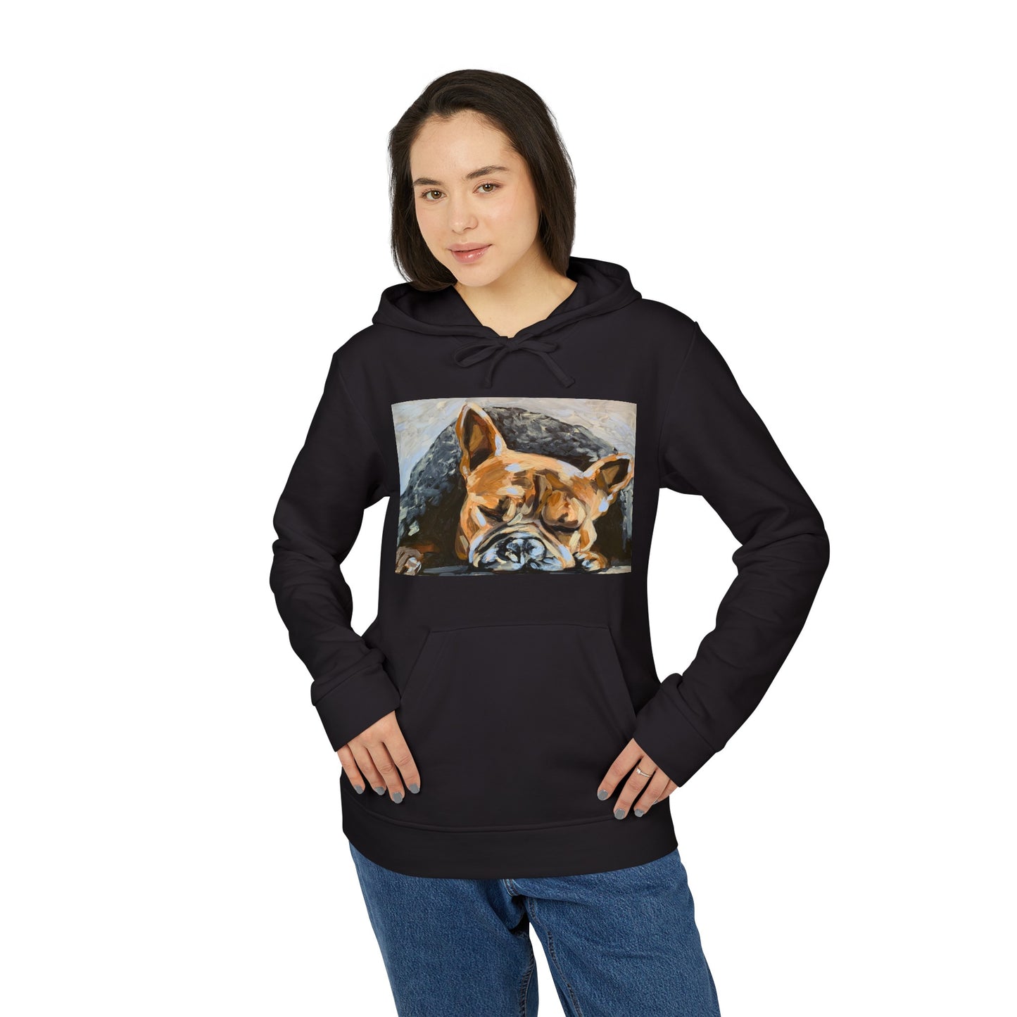 Snuggly Frenchie adidas® Unisex Fleece Hoodie