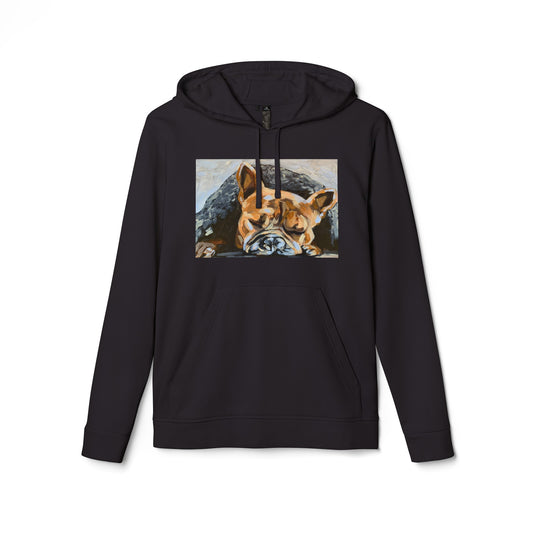 Snuggly Frenchie adidas® Unisex Fleece Hoodie