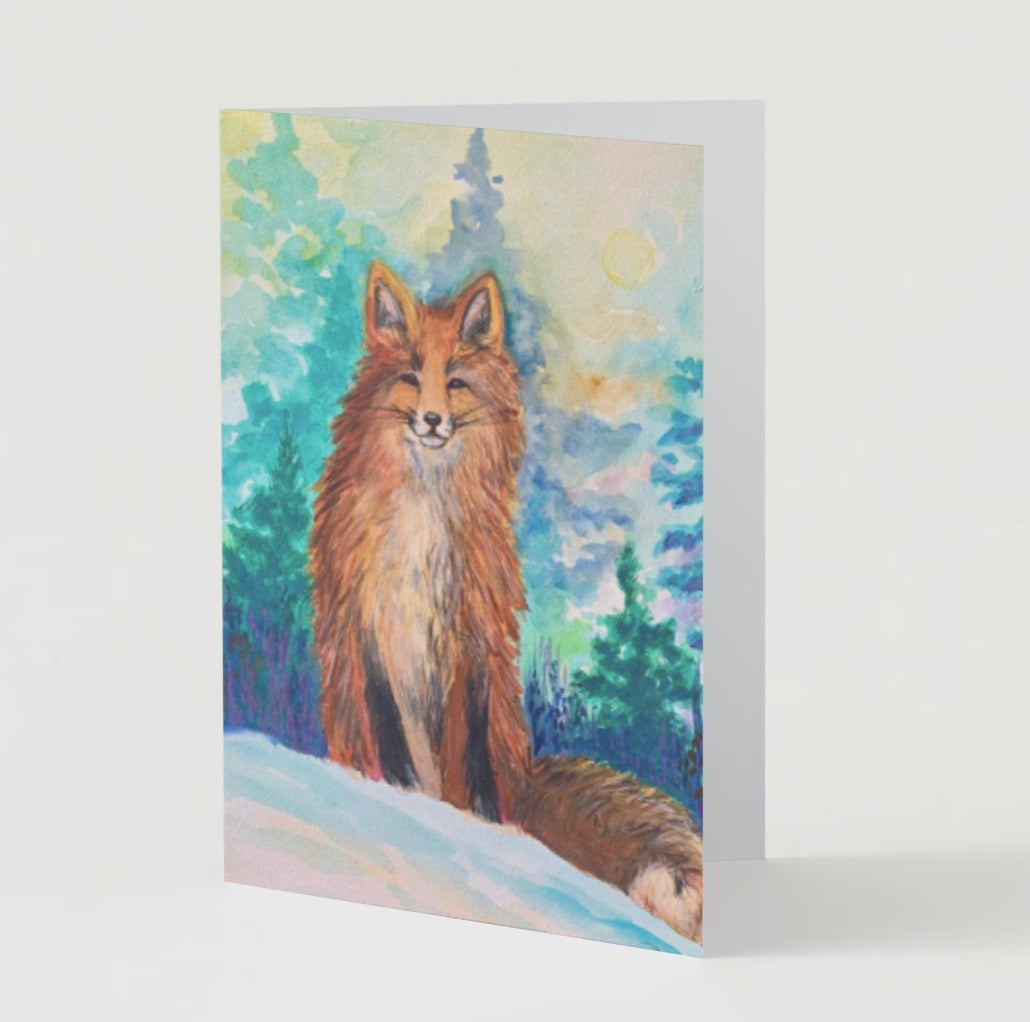 "Winter Coat" Red Fox Greeting Card